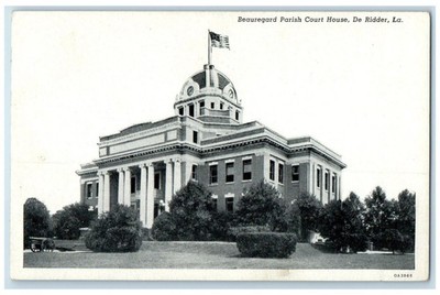 c1940 Beauregard Parish Court House De Ridder Louisiana Vintage Antique Postcard