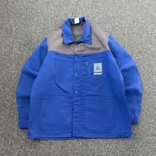 French Chore Jacket Workwear Canvas Shirt Cotton Twill Blue Mens M 