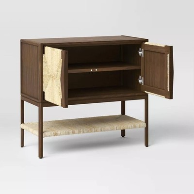 Withania 2 Door Cabinet - Threshold, Vintage Woven Accent, Wood