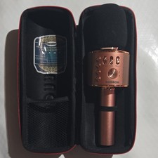 BONAOK Q37 Bluetooth Handheld Karaoke Microphone w/ Case, Echo, Rose Gold