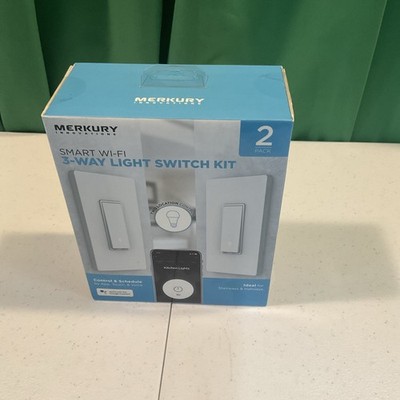 Merkury Innovations 3-Way Smart Light Switch Kit Requires 2.4Ghz Wifi 2 Pack New