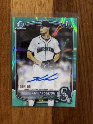2025 Bowman Draft Kade Anderson Chrome Prospect Auto Aqua Lava /199