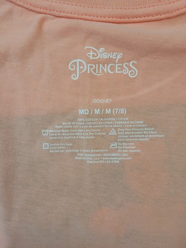 Disney Princess "The Future is Female" T-Shirt - Girls Size M (7/8) - Picture 3 of 6