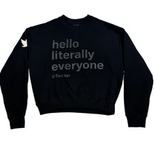 Adulto Twitter Hola Literalmente Todos Pullover Negro Sudadera Logo Pájaro Pequeño
