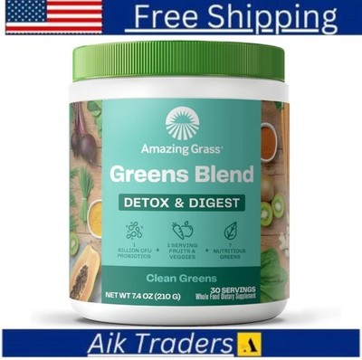 Amazing Grass Greens Blend Detox & Digest Clean Greens - 2026- 30 Servings