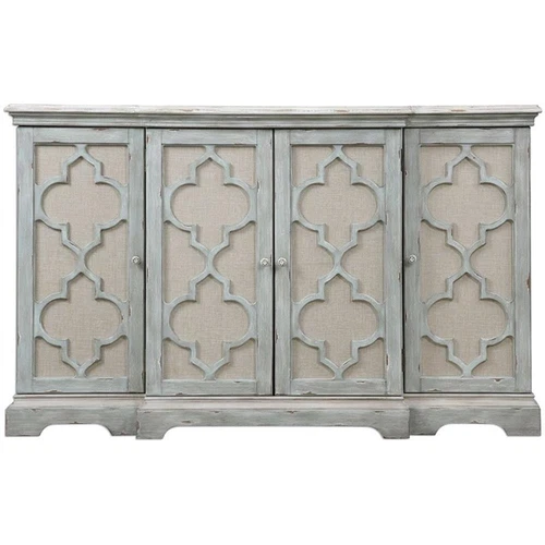 Uttermost Sophie 4-Door Transitional Wood Cabinet in Weathered Gray/Light Tan - Picture 3 of 12