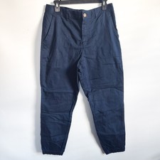 New Gap Pants Womens Size 8 Girlfriend Joggers Blue Utility Drawstring Cotton