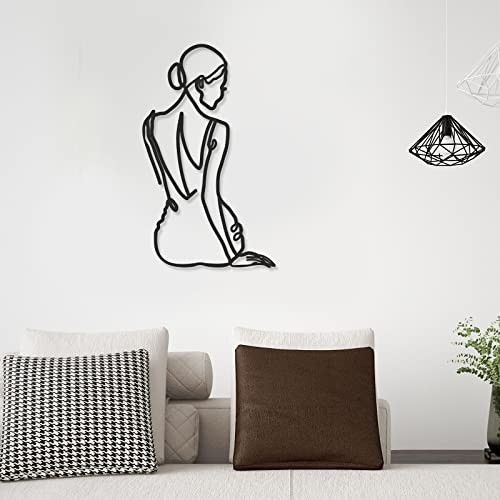 2 Pcs Metal Minimalist Wall Art Decor Abstract Woman Home Decor Room Decor - Picture 2 of 8