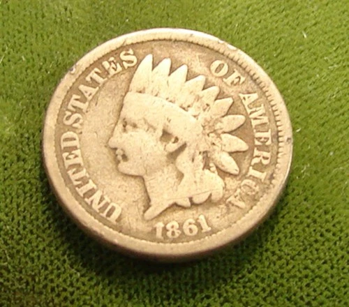 1861==Indian Head Penny==Good Clear Date--Better Date