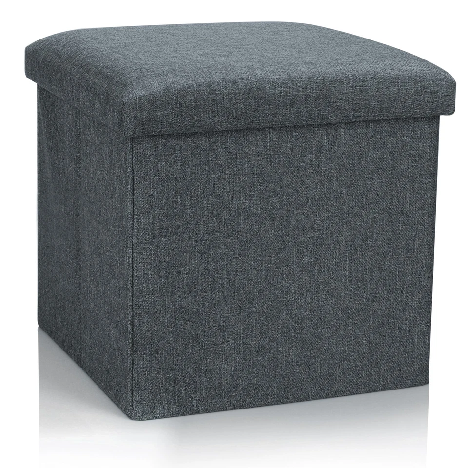 2x Faltbarer Hocker - Sitzhocker mit Stauraum - Aufbewahrungsbox- 40 L in blau - Bild 3 von 4