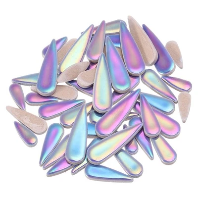 UXCELL Mosaikfliesen „Blütenblatt“,glasierte Keramikfliesen,Hellblau,100 g