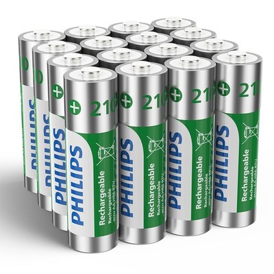 16 PCS Original 100% Philips 1.2v AA Ni-MH Rechargeable Original Battery 2100mAh