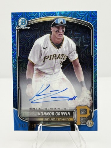 Konnor Griffin [Blue Mojo Refractor] #BMA-KG 2025 Bowman Prospect Mega Autograph card