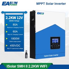 Easun 2200W Solar Wechselrichter 12V Hybrid Off Grid Inverter MPPT 80A WIFI EU
