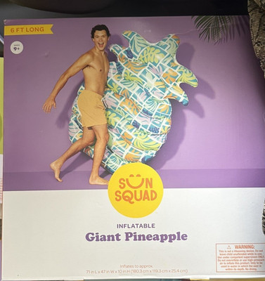 Sun Squad Inflatable Giant Pineapple Float