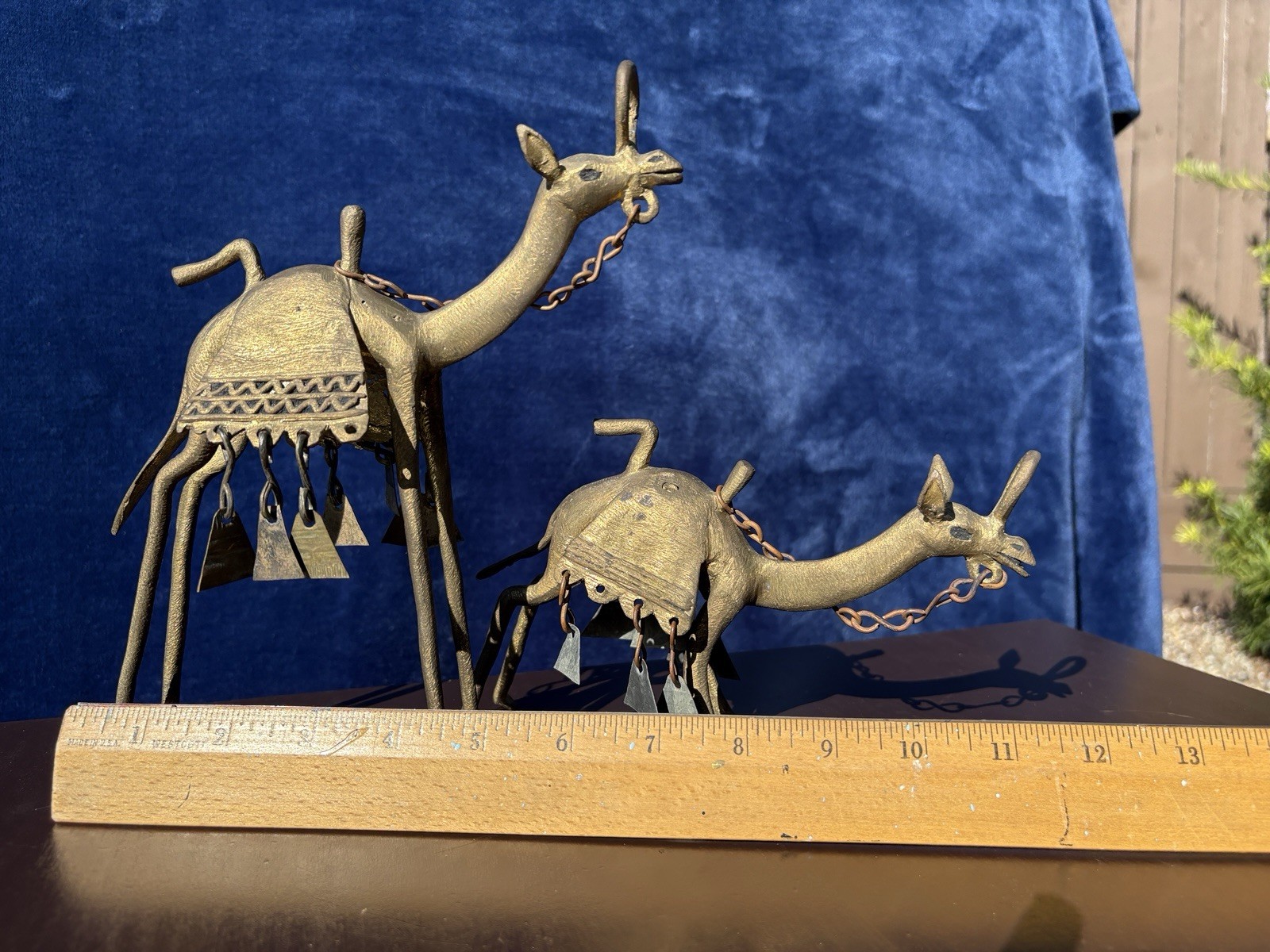 Antique 3 BRONZE Camel Dinanderie statues Standing Kneeling Handmade 2.06 lbs