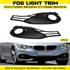 For BMW 2017-2020 440i xDrive Gran Coupe Front Fog Light Bezel Black Covers 2PCS