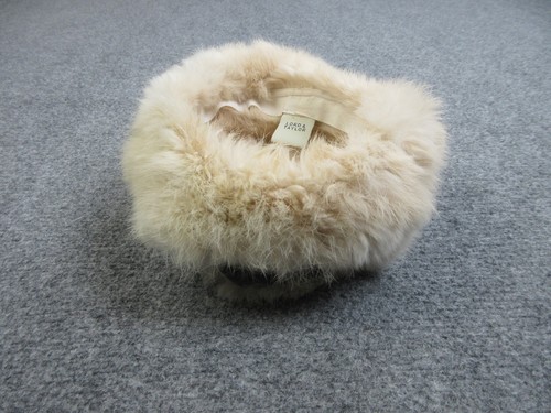 VINTAGE Lord & Taylor Hat Cap Fitted Womens Medium Rabbit Fur Lined Winter Italy - Picture 9 of 11