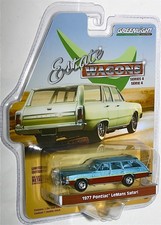 Greenlight 1/64 1977 Pontiac Lemans Safari Estate Wagon Meta Blue