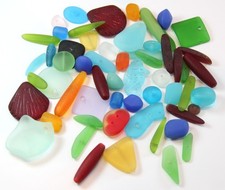 Sea Glass Beads SECONDS, 4oz. Bag With Small To Noticeable Defects Flaws, 8