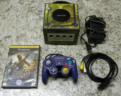 Nintendo GameCube Console - Purple (Indigo) w/ Zelda Skin TESTED