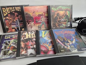 NEC TurboGrafx-16 System Console Bundle W/ 7 games TESTED/ WORKING Splatterhouse