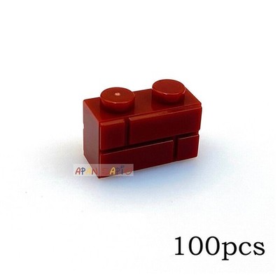  100x Masonry Profile #98283 Dark Red for Lego Modified Wall Bricks Part