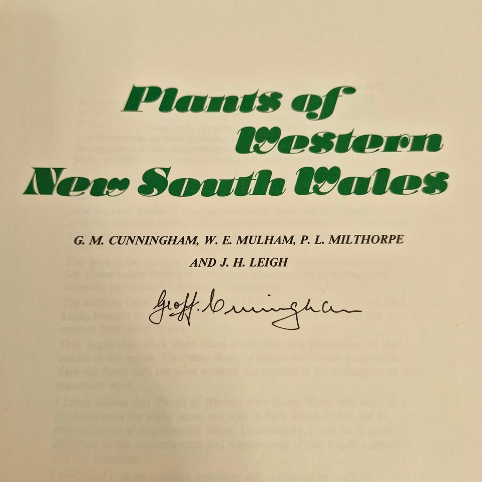 Plants of Western New South Wales by G M Cunningham SIGNED First Edition HC 1981 - image 2 of 4