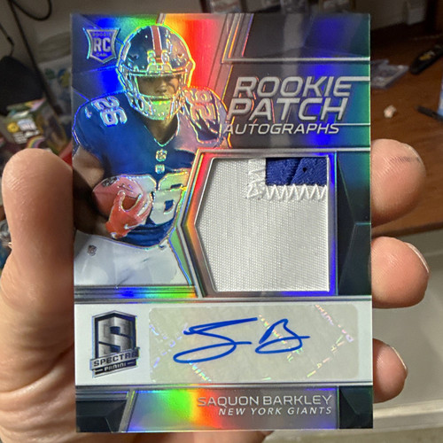 Panini 2018 Spectra Saquon Barkley RPA RC Auto Patch #206 /99 Giants