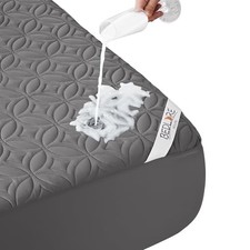Waterproof Mattress Protector Size Mattress Pad Noiseless with Queen 1 Gray