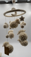 Ganapati Crafts Co. Wool Sheep Lamb Nursery Decor Mobile Crib Mount for Baby's