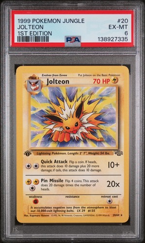 Jolteon (1st Edition) graded PSA 6 for sale on eBay