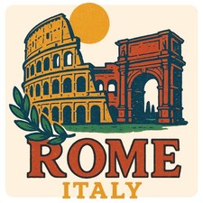 Rome Italy Vintage Design Souvenir Decorative Magnet/Sticker