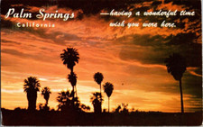 Palm Springs California A Desert Sunset Postcard VTG Posted