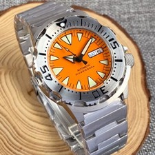 20ATM Tandorio 42MM Orange Monster Watch NH36A Men Steel Strap Sapphire Glass AR