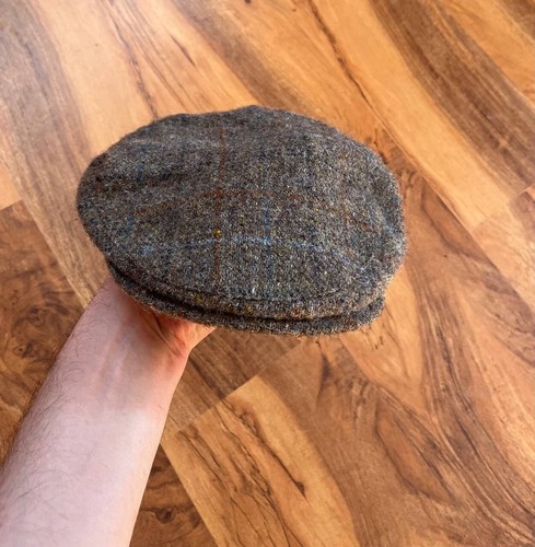 Cappellino piatto Harris tweed lana spina di pesce driver taglia S - Foto 3 di 10