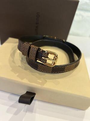 Louis Vuitton Brown Leather Bracelet Gold-tone Hardware 16.9 Louis Vuitton Brown Leather Bracelet Gold-tone Hardware 16.9