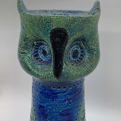 Bitossi Blue Green Owl Candle Holder Rosenthal Netter Original