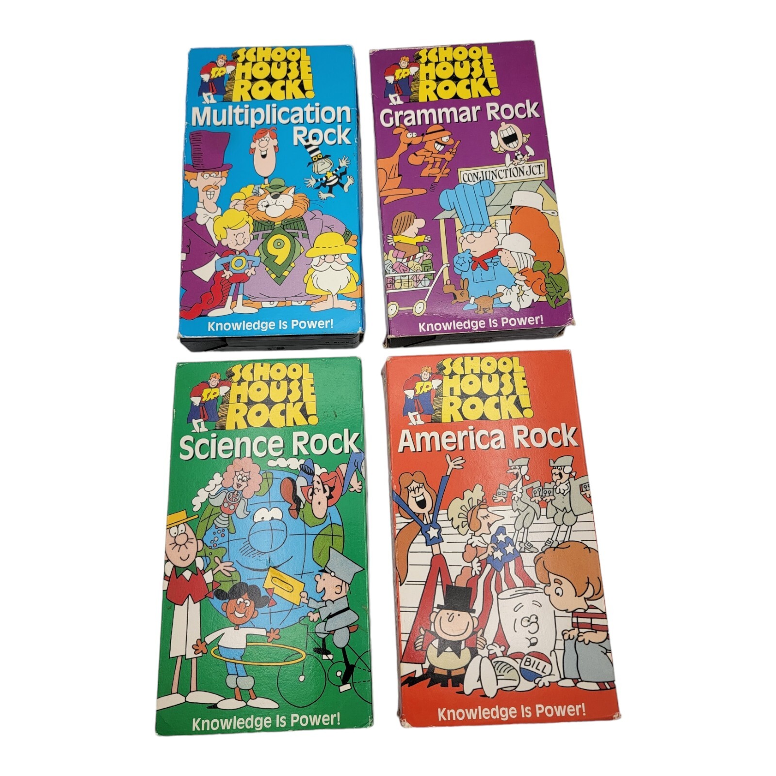 Lot of 4 Schoolhouse Rock Multiplication Rock, America Rock, Grammar