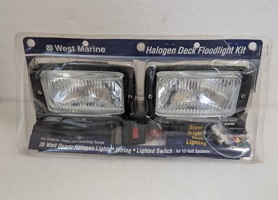 West Marine Floodlight Kit 35 Watts Halogen Deck, Cockpit, Dock, Launching Ramps