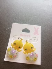 Claire  s Easter chick duck heart dangle earrings Basket Filler Birthday Gift