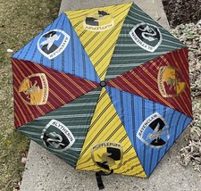 Harry Potter Hogwarts Compact Umbrella Warner Brothers 35" Wide EXC