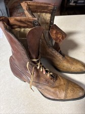 Antique Victorian Edwardian Womens Leather Lace Boots Shoes Heels - Lochman Mfg.