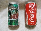 Vintage Collectible Metal COCA-COLA & MOUNTIAN DEW Distressed Can-Diner-Cabin-RV