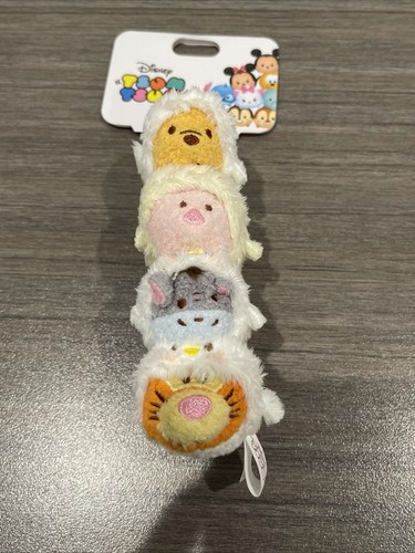 Disney Japan TSUM TSUM 2016 Stacked Plush Key chain (Pooh Piglet Tigger Eeyore) - Picture 2 of 5