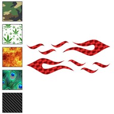 Pair Flames Fire, Vinyl Decal Sticker, 40 Patterns 3 Sizes, 7282
