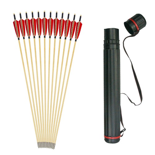 30-40lb Archery Traditional Recurve Long Bow Wooden Arrow Set Target Hunting - Picture 26 of 26