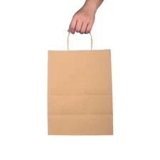 150 Pack - Large Brown Kraft Paper Bags with Handles 13" x 7" x 17"