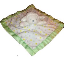 Carter's Rattle LAMB Sheep White Green Soft Security Blanket Stars Child of Mine