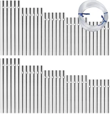 60 Pieces Wind Chime Tubes Parts Supplies Windchime String Metal Tubes for Craft